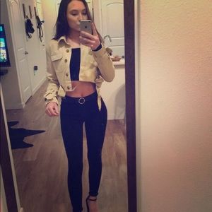 Khaki cropped jacket